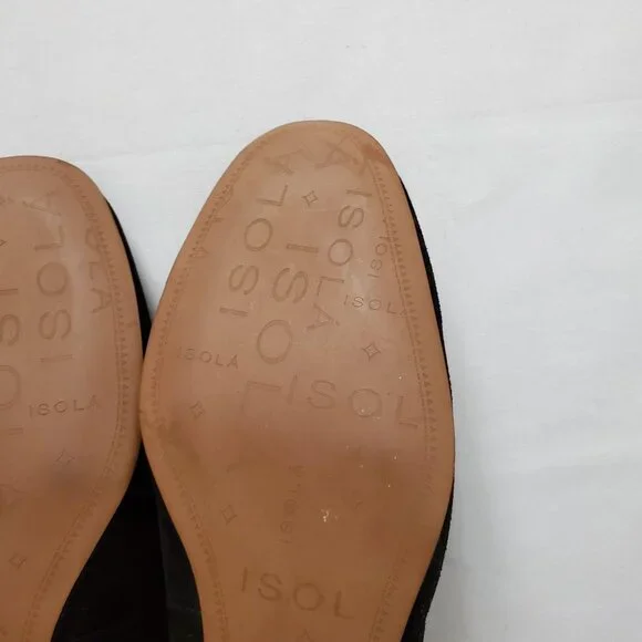 ISOLA Women’s Risa Black Suede Leather Slip-On Loafer Pump Size 8 1/2 - Picture 14 of 15